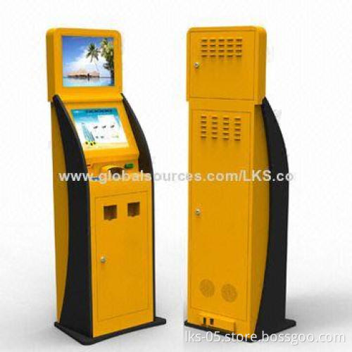 17-inch Touch Screen Kiosk with Credit Card Reader and Tickets Printer Functions